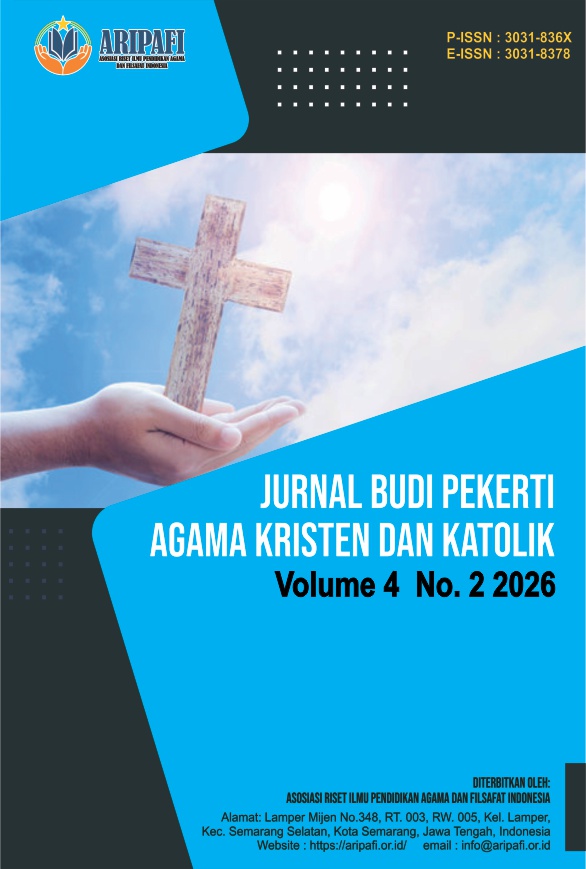 					View Vol. 4 No. 2 (2026): Juni: Jurnal Budi Pekerti Agama Kristen dan Katolik
				