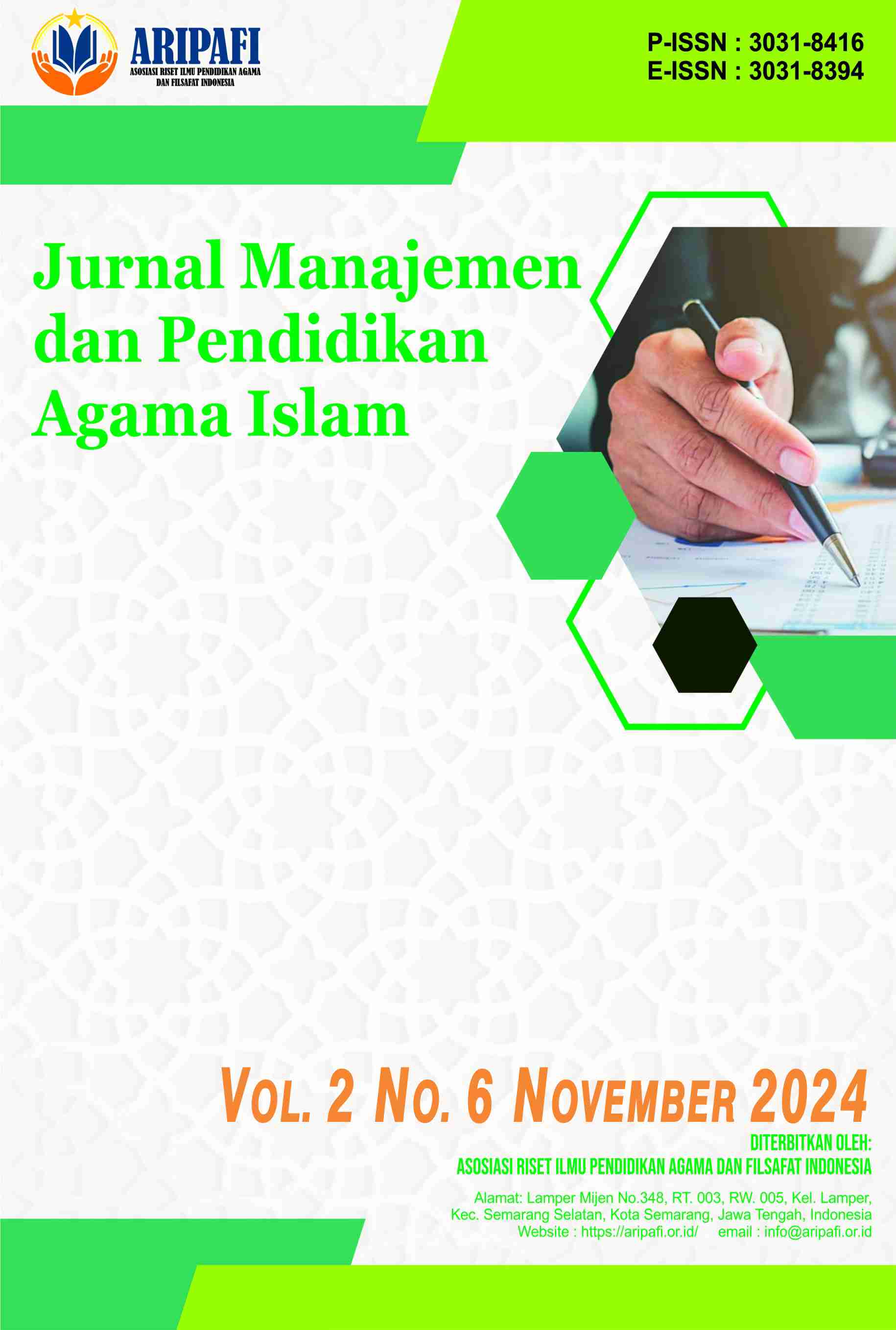 					View Vol. 2 No. 6 (2024): November: Jurnal Manajemen dan Pendidikan Agama Islam
				