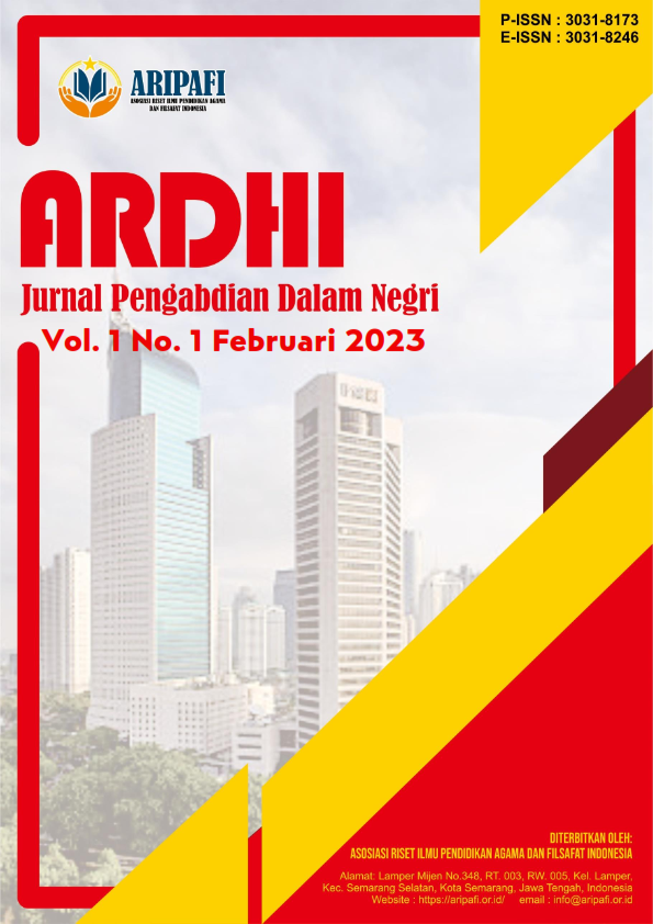 					View Vol. 1 No. 1 (2023): ARDHI : Jurnal Pengabdian Dalam Negri
				
